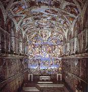 Michelangelo Buonarroti Sixtijnse chapel with the ceiling painting oil painting on canvas